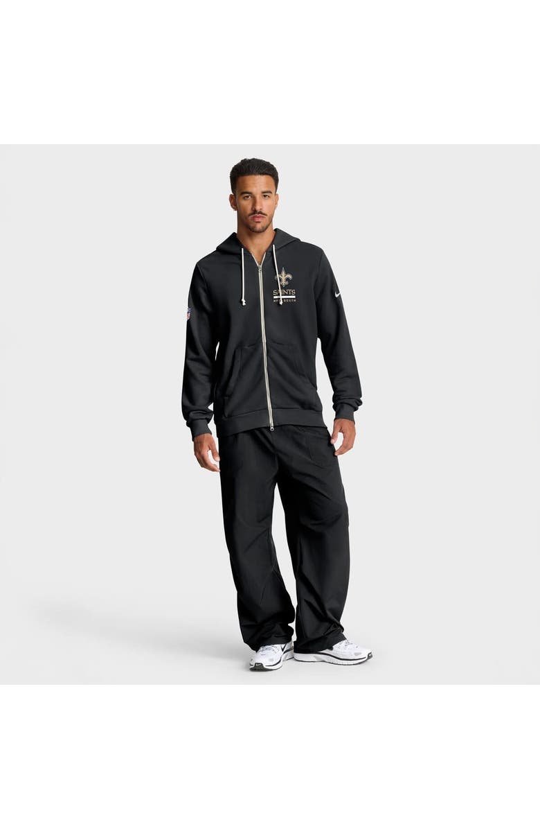 Nike Men's Nike Black New Orleans Saints Sideline Standard Issue Utility Player Dri-FIT Full-Zip Hoodie, Alternate, color, Black