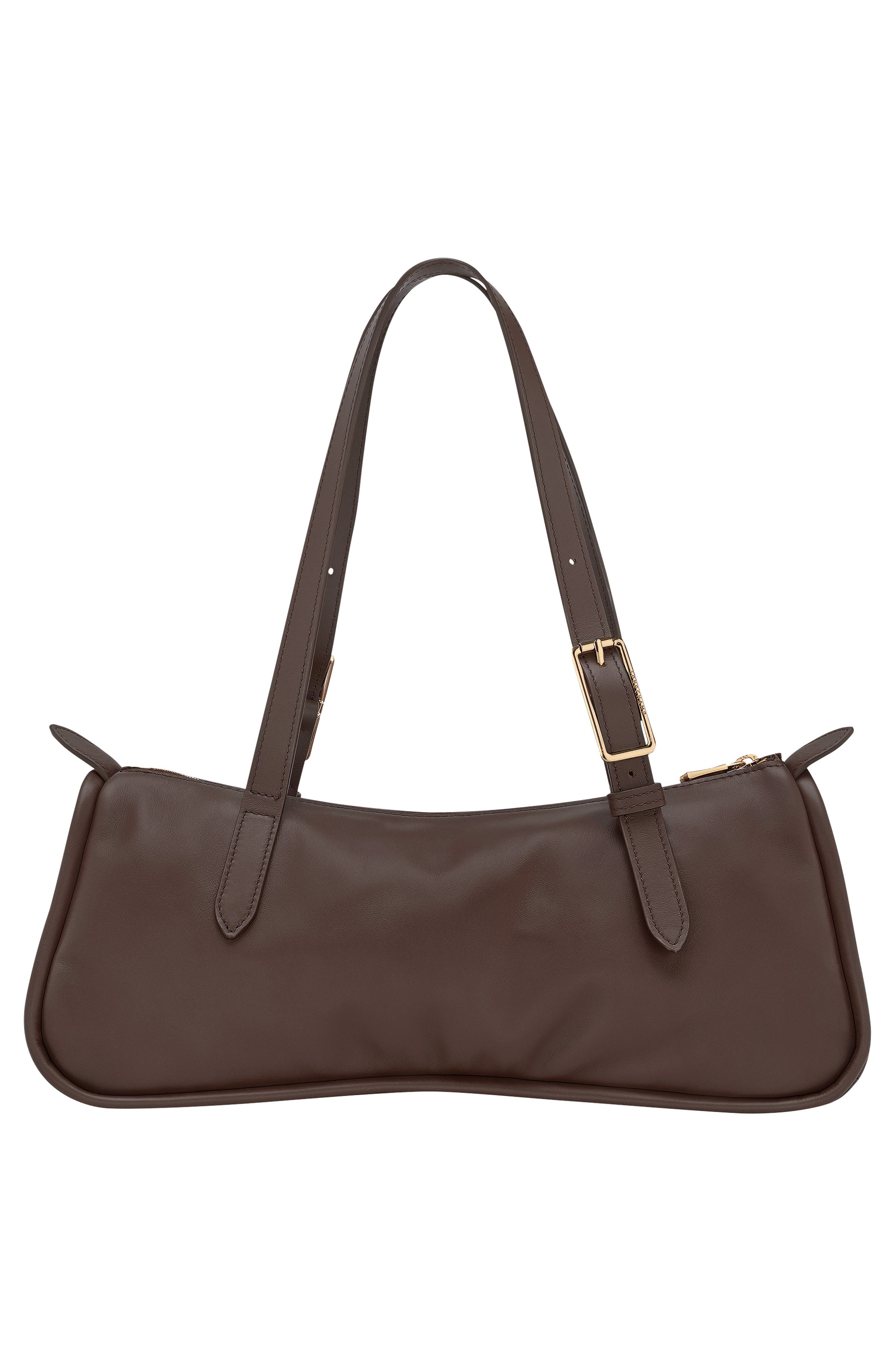 Longchamp Looong East/West Leather Shoulder Bag, Alternate, color, Mocha