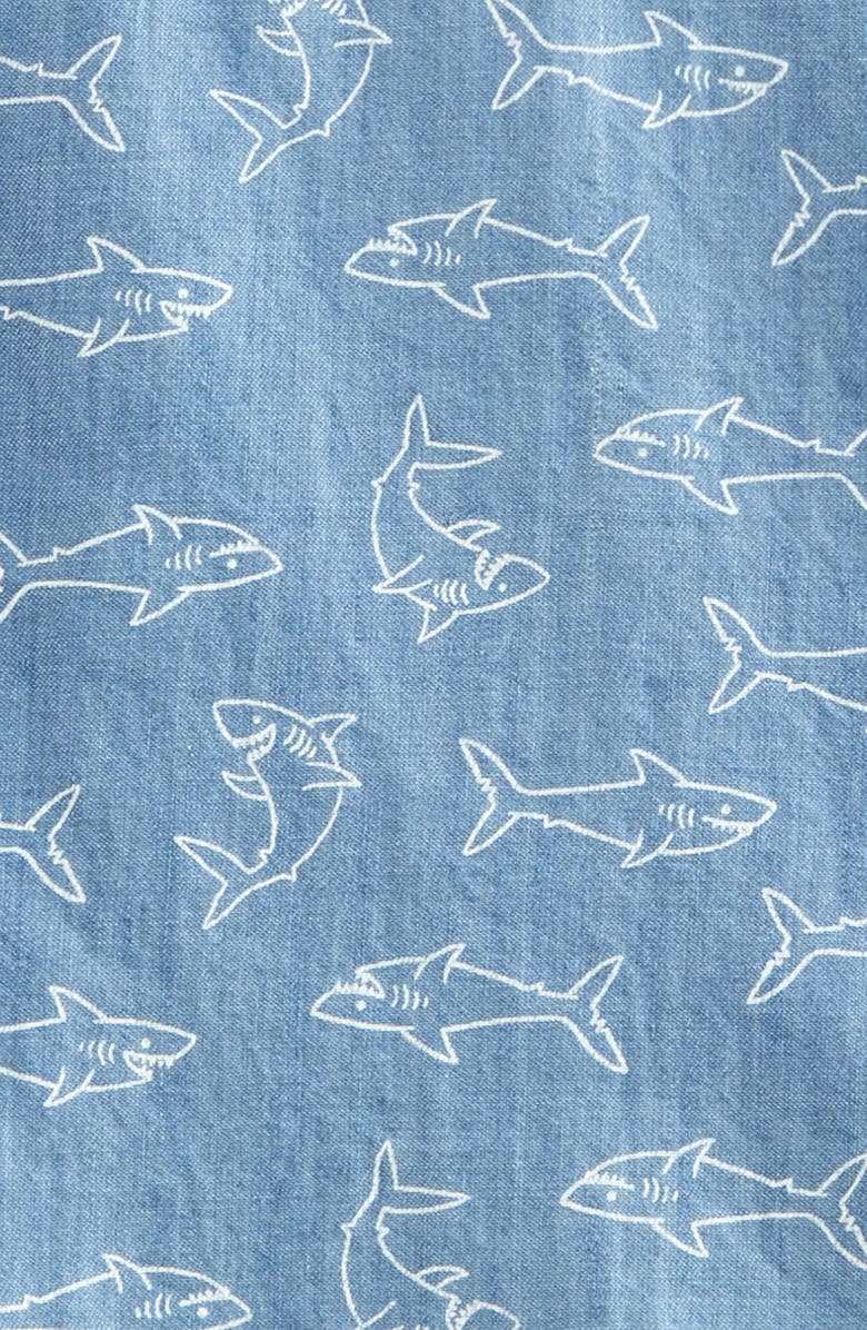 Tucker + Tate Camp Shirt & Drawstring Shorts Set, Alternate, color, Blue Wash Happy Shark