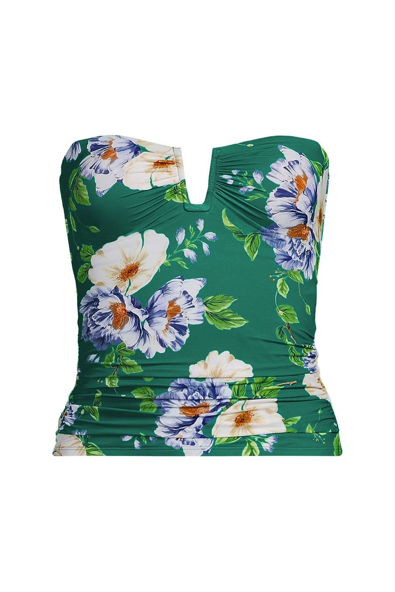 Slender Bandeau U-Wire Tankini Swimsuit Top, Alternate, color, Island Emerald Petunia Floral