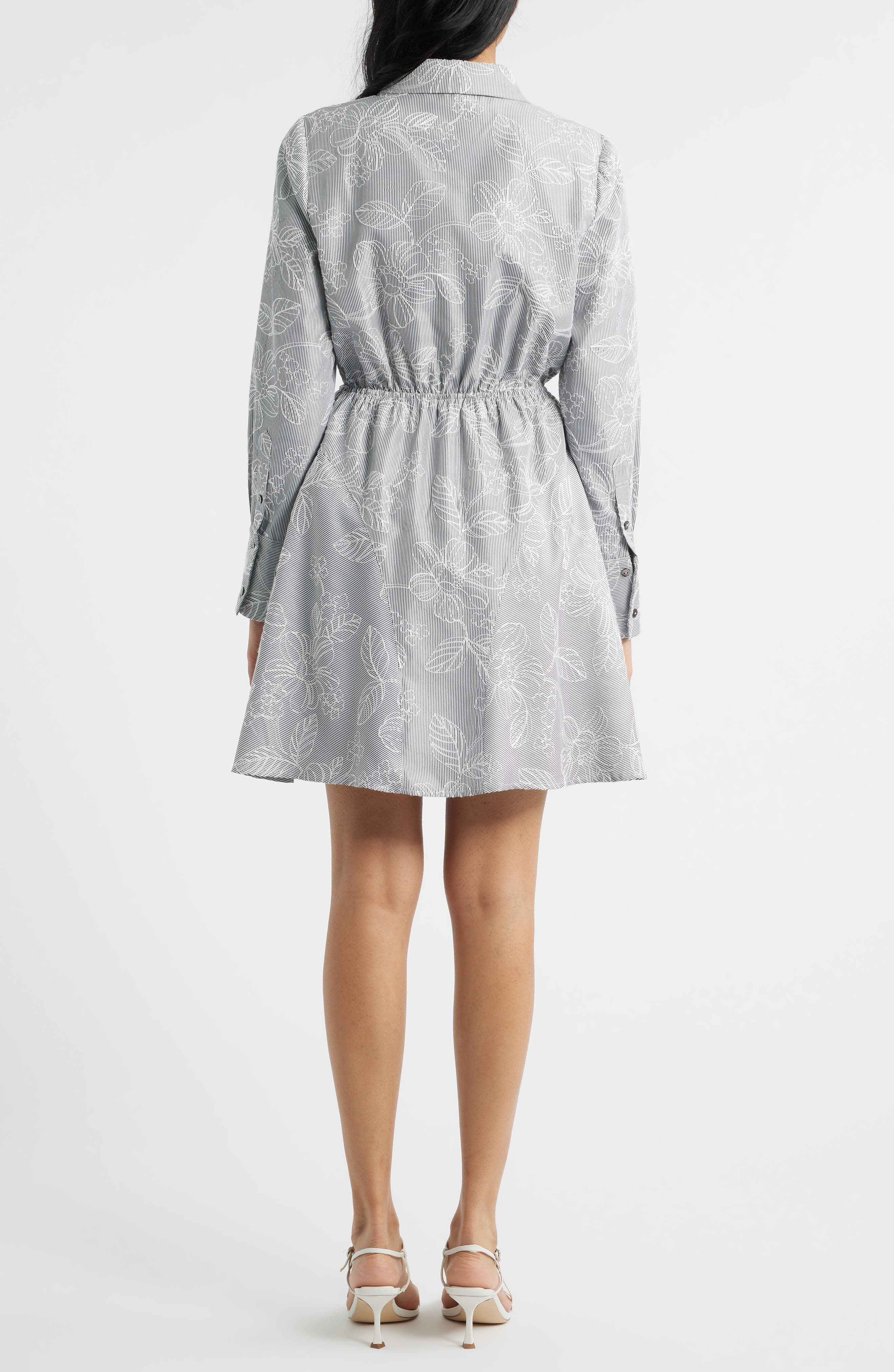 Floral Long Sleeve Shirtdress - image 2