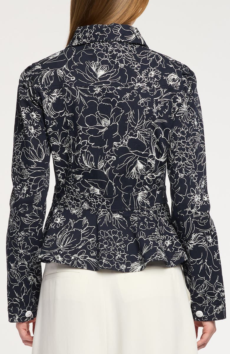 Cinq à Sept Garden Doodle Lainy Jacket, Alternate, color, Navy/ White