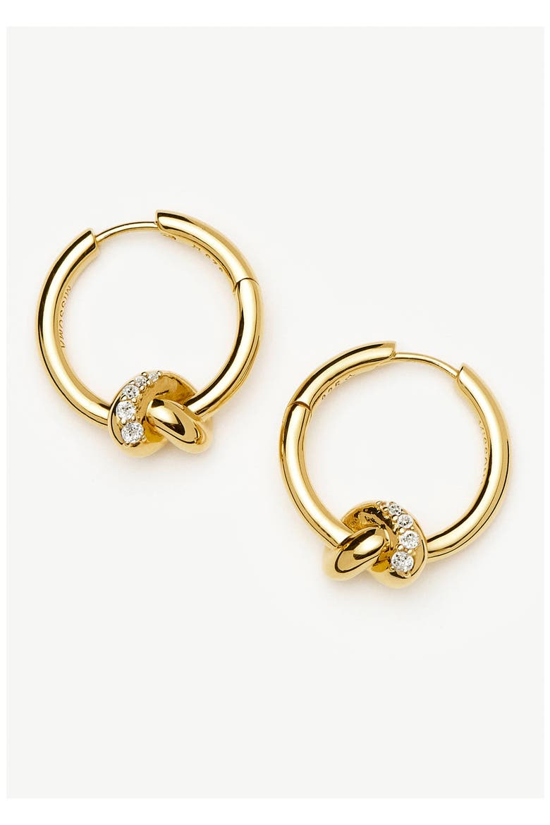 x Lucy Williams Small Pavé Knot Hoop Earrings, Alternate, color, GOLD