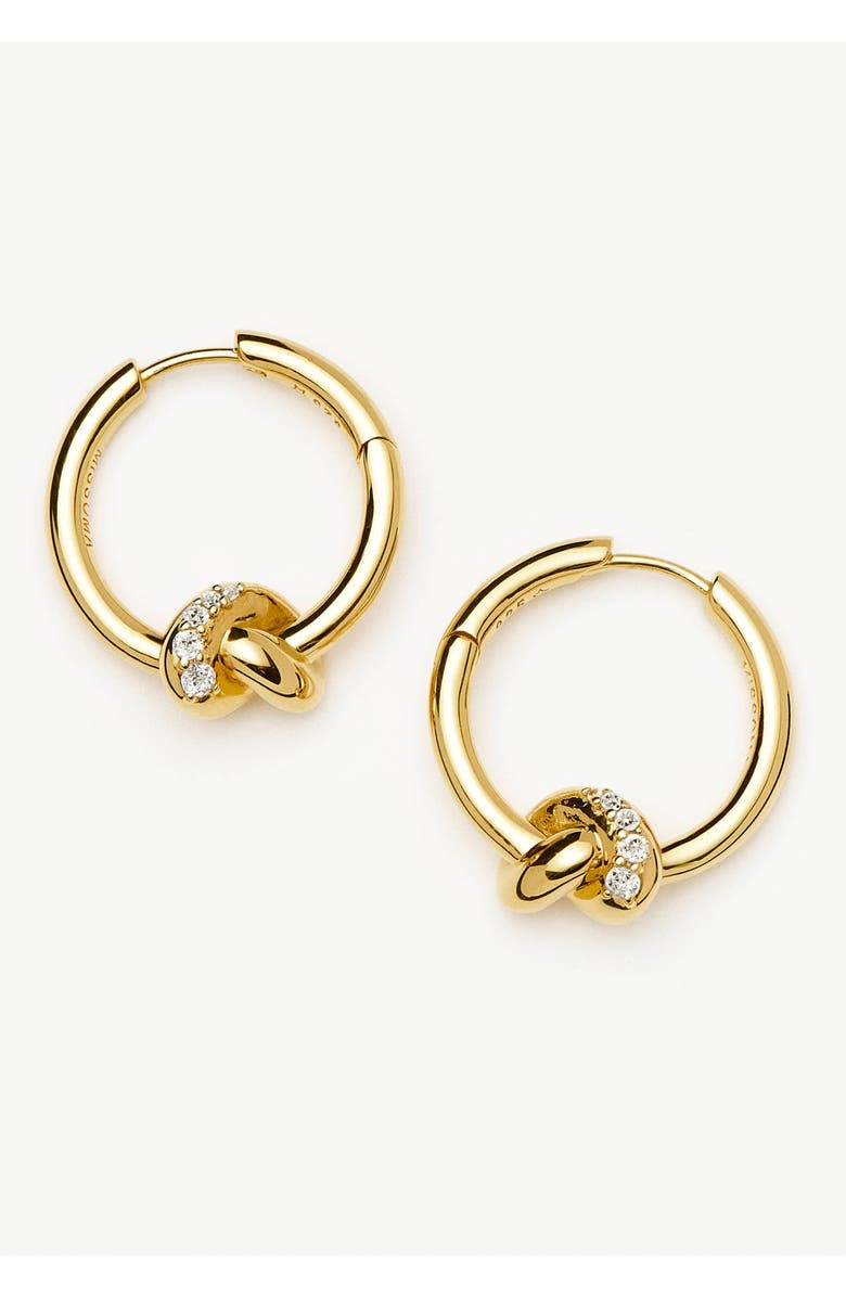 Missoma x Lucy Williams Small Pavé Knot Hoop Earrings, Alternate, color, Gold