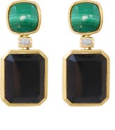 EFFY Malachite, Onyx & Diamond Drop Earrings