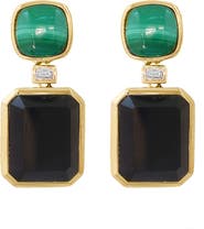 EFFY Malachite, Onyx & Diamond Drop Earrings