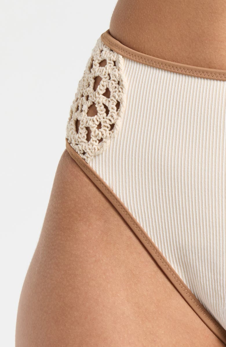 Sanctuary High Waist Bikini Bottoms, Alternate, color, White Sand