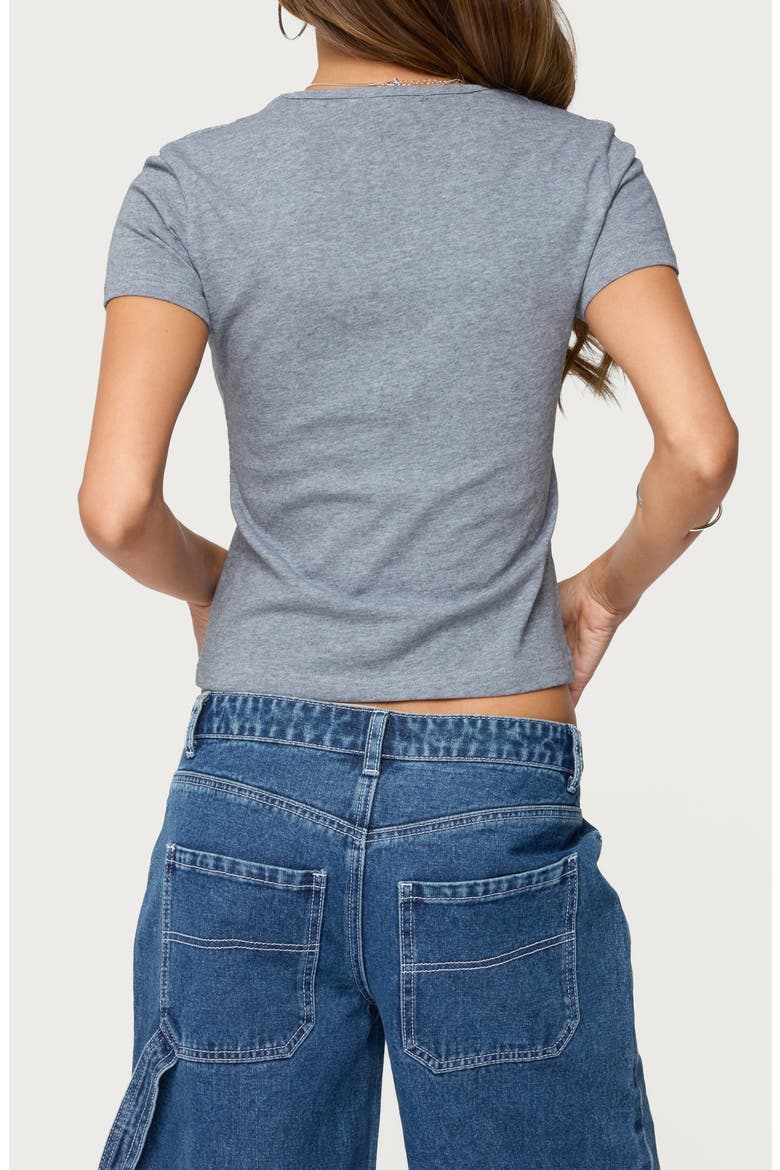 Nikkey Semisheer Crop T-Shirt, Alternate, color, GRAY-MELANGE