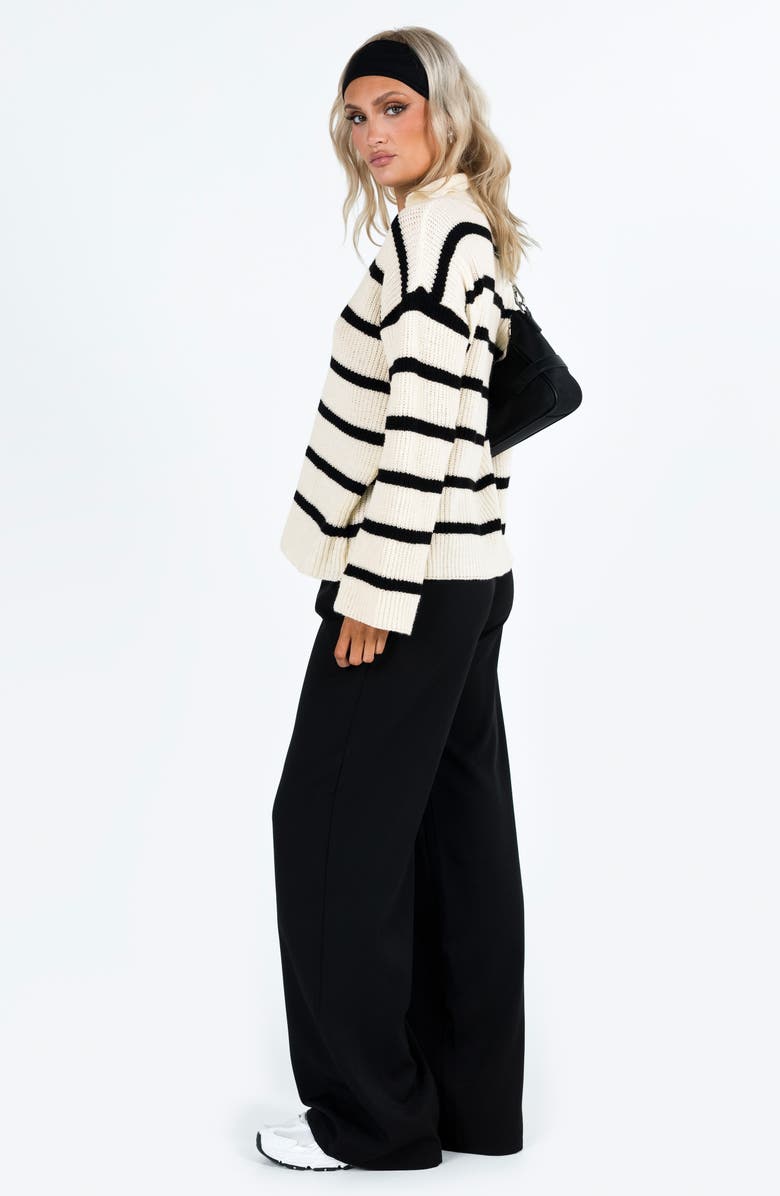 Princess Polly Stripe V-Neck Sweater, Alternate, color, 