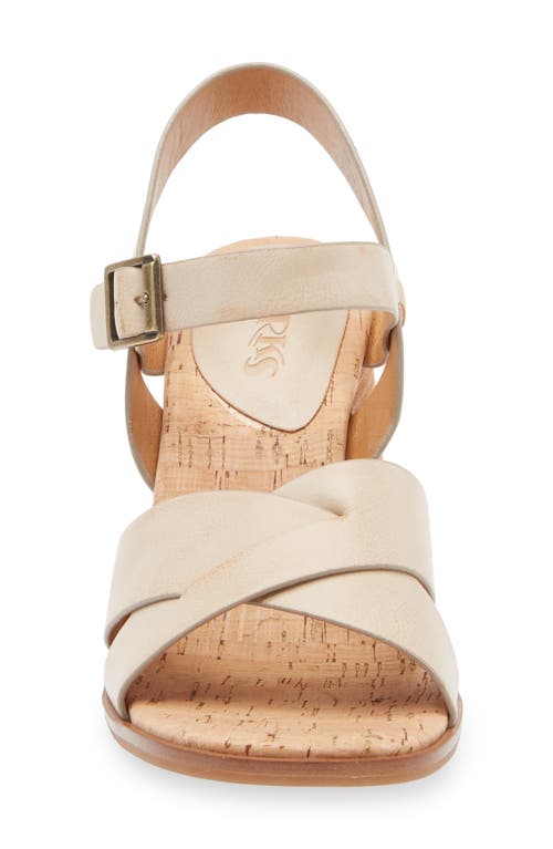 Korks Pacye Block Heel Sandal In Cream