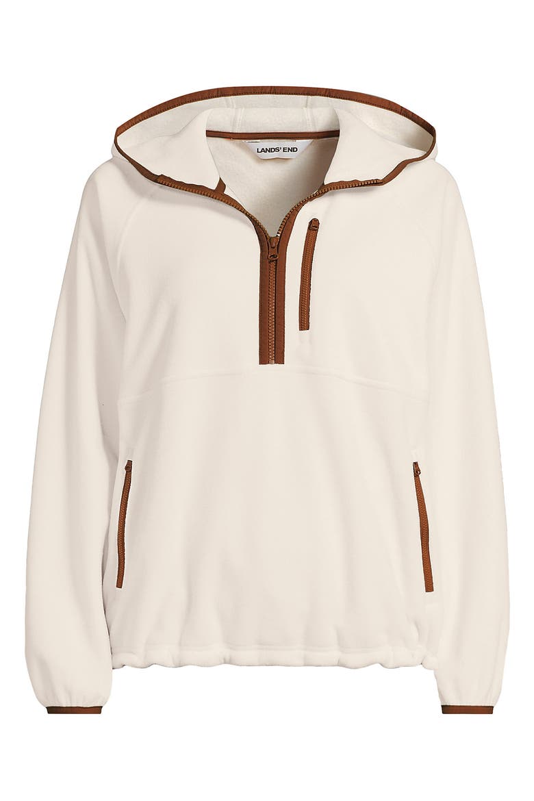 Anyweather Raindefense Hooded Half Zip Fleece Pullover, Alternate, color, Ivory Latte