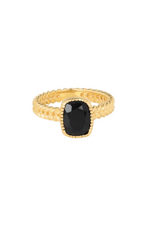 Ys Gems Black Onyx Ring In Black