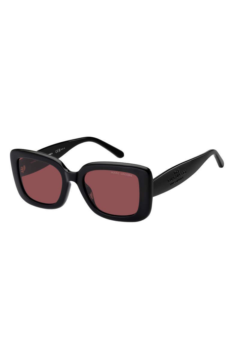 Marc Jacobs 53mm Square Sunglasses, Alternate, color, Black/ Burgundy