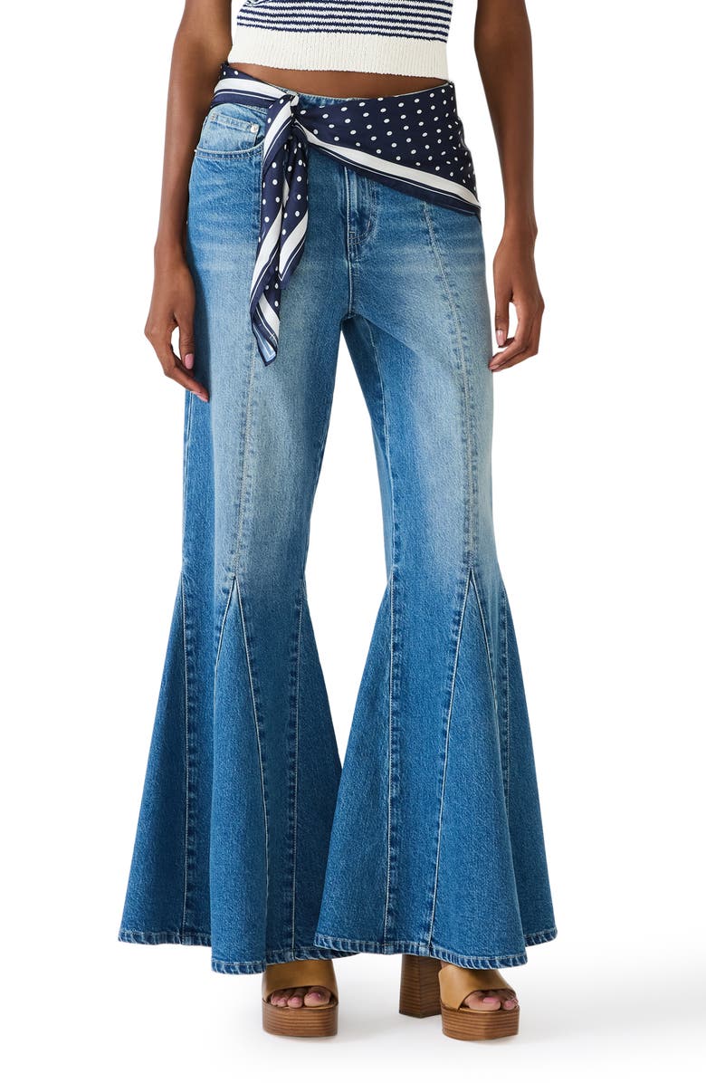 Steve Madden Stacia Flare Jeans, Main, color, Aruba Blue