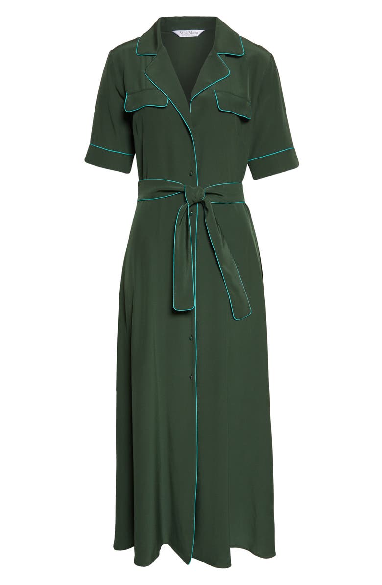 Max Mara Jene Belted Silk Shirtdress, Alternate, color,