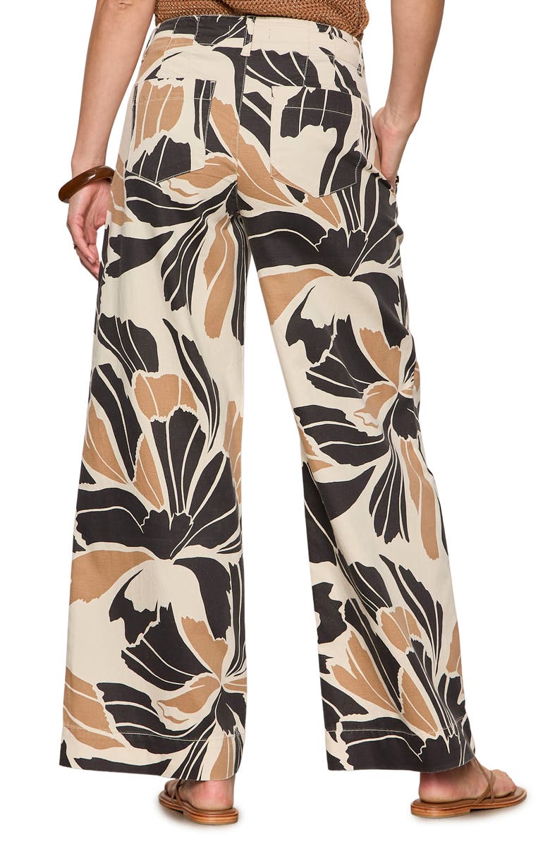 Sanctuary Academy Wide Leg Cotton & Linen Pants, Main, color, 