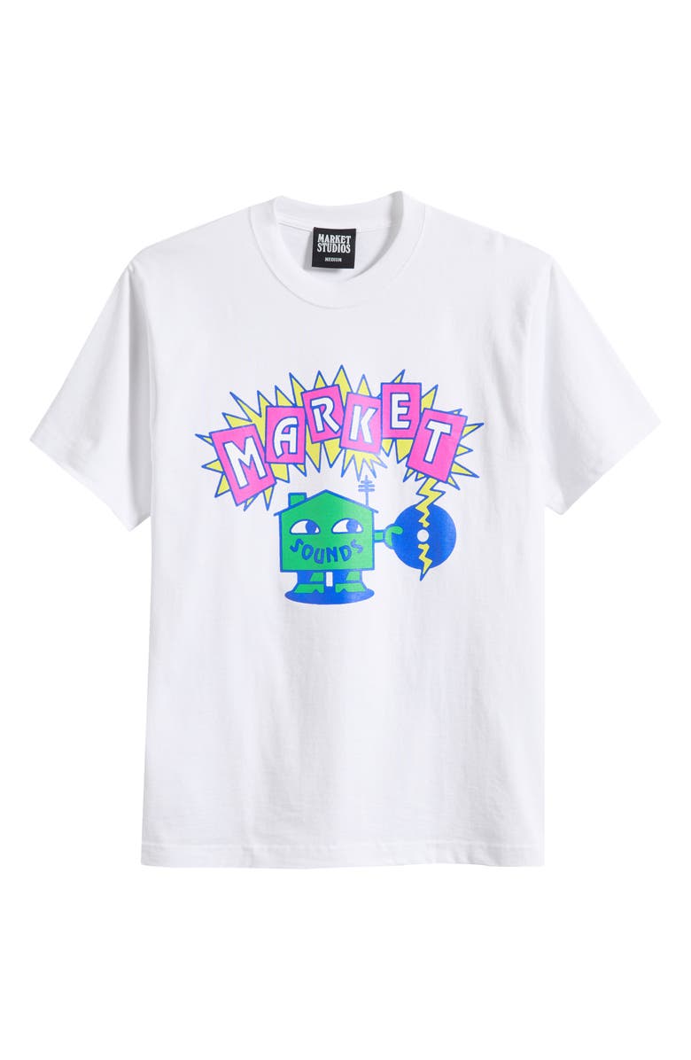 MARKET Sounds Cotton T-Shirt, Alternate, color, White