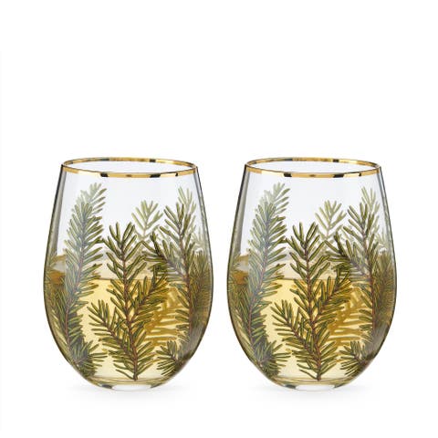Woodland Stemless Wine Glasses Set of 2