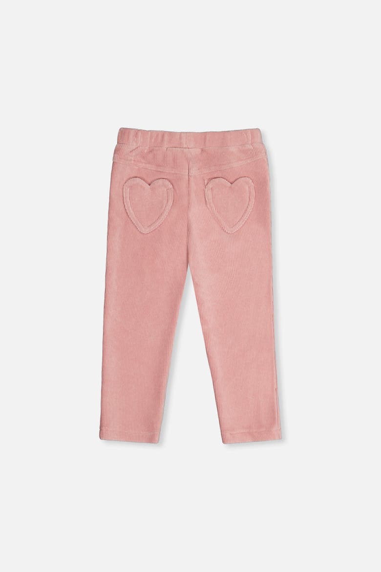 Stretch Velour Faux Pocket Elastic Waist Treggings, Alternate, color, Pale Dusty Pink