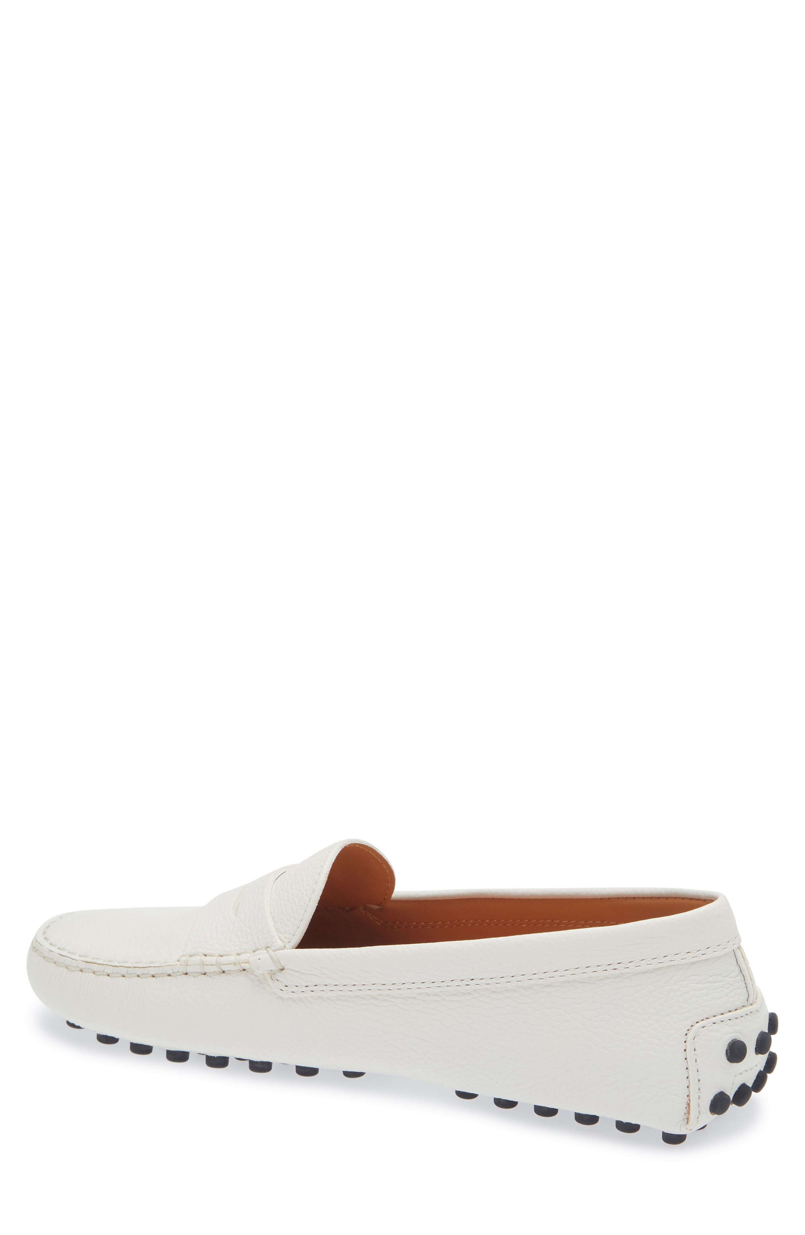 Tod's Penny Loafer Driving Shoe, Alternate, color, Bianco Calce
