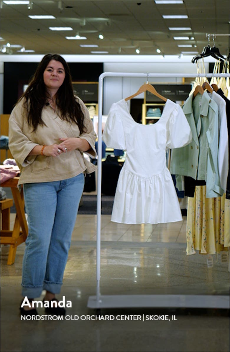 Contrast Bow Puff Sleeve Minidress, sales video thumbnail