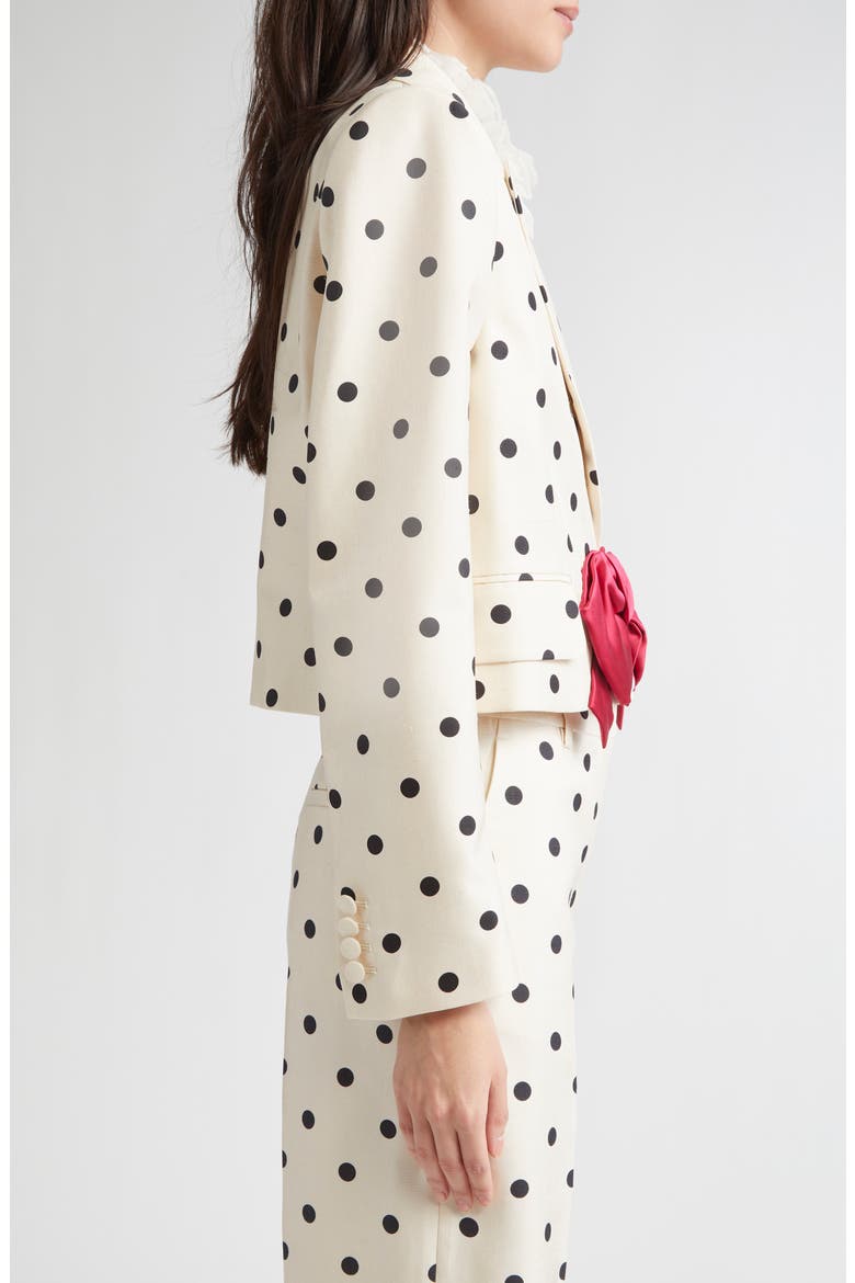 Polka Dot Bow Blazer, Alternate, color, BETULLA/ NERO