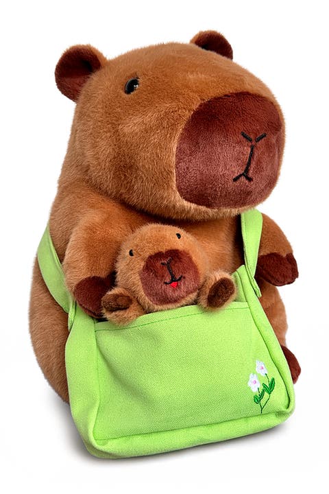 Coco Capybara With Baby Pouch Plush Toy