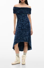 Desigual Off the Shoulder High-Low Dress
