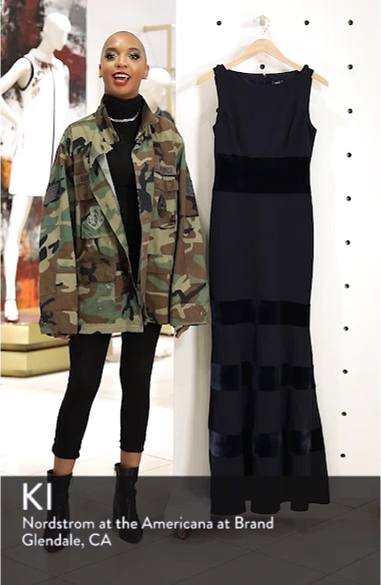 Velvet & Scuba Crepe Mermaid Gown, sales video thumbnail