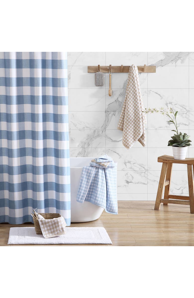 Laura Ashley Ginny Terry Cotton 3-Piece Towel Set, Alternate, color, Blue Bell / White