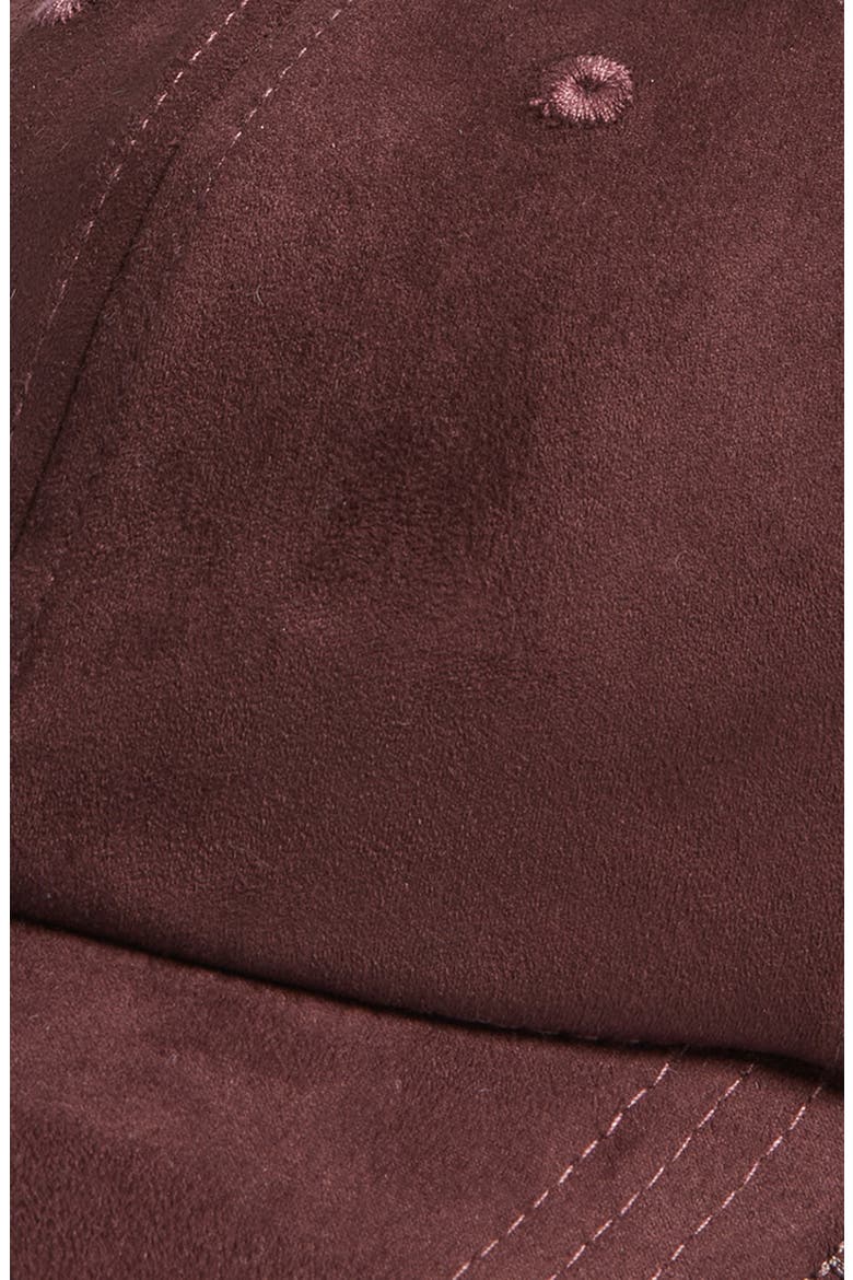 Faux Suede Adjustable Baseball Cap, Alternate, color, CHOCOLATE PLUM