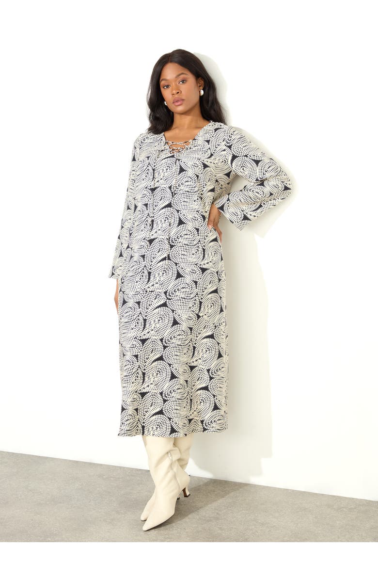 Live Unlimited Paisley Tie Front Midi Dress, Main, color, Paisley