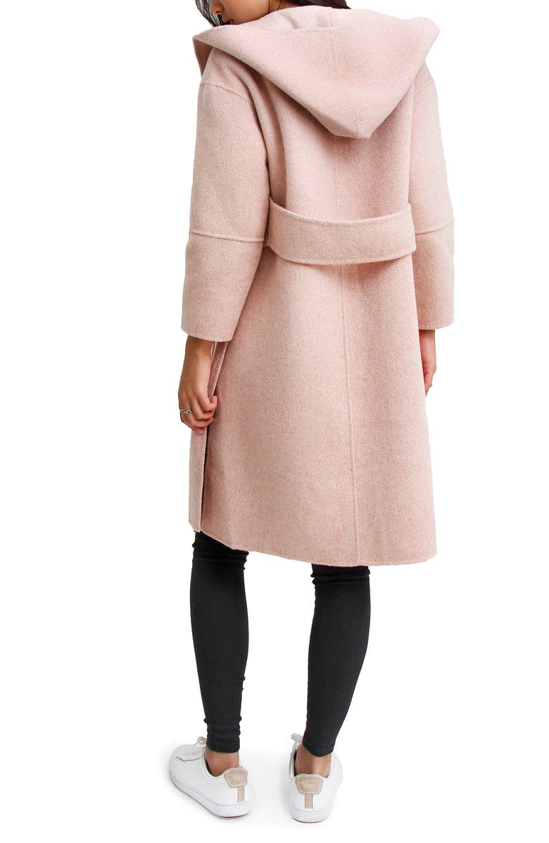 Belle & Bloom Walk This Way Wool Blend Oversized Coat, Alternate, color, Pink