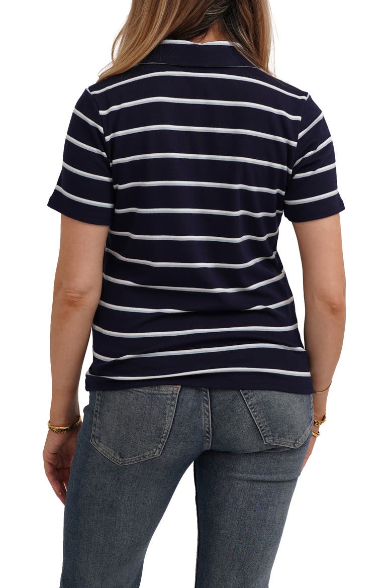 Striped Button Front Shirt, Alternate, color, ECLIPSE/ BONE/ BLUE FALLS