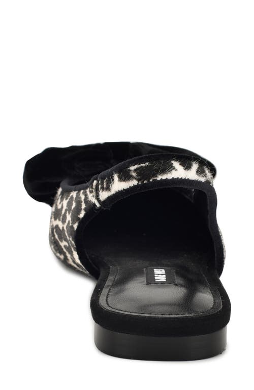 Nine West Junnie Genuine Calf Hair Pointed Toe Flat In Black