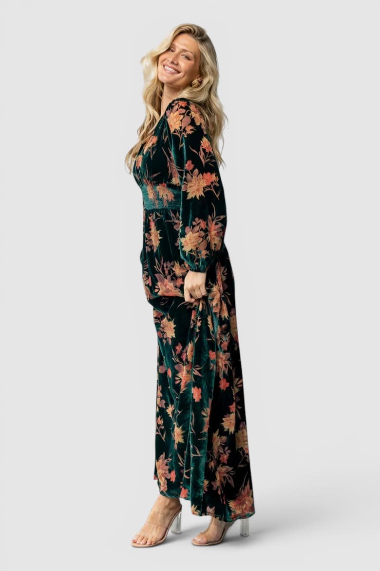 Elina Maxi Dress, Alternate, color, Jade Multi Floral