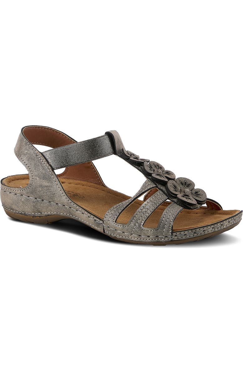 Flexus by Spring Step Adede Cage Sandal, Main, color, Pewter Patent Leather