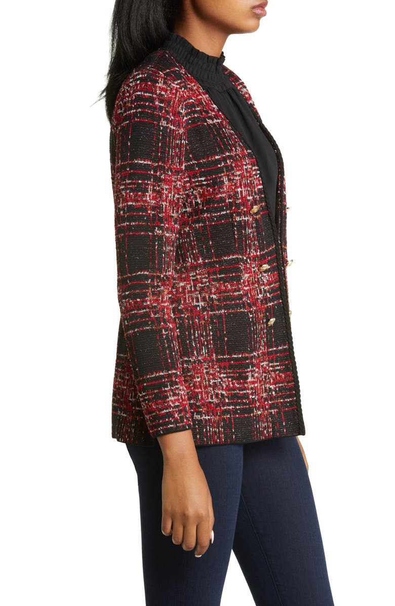 Ming Wang Braided Trim Tweed Jacket, Alternate, color, 