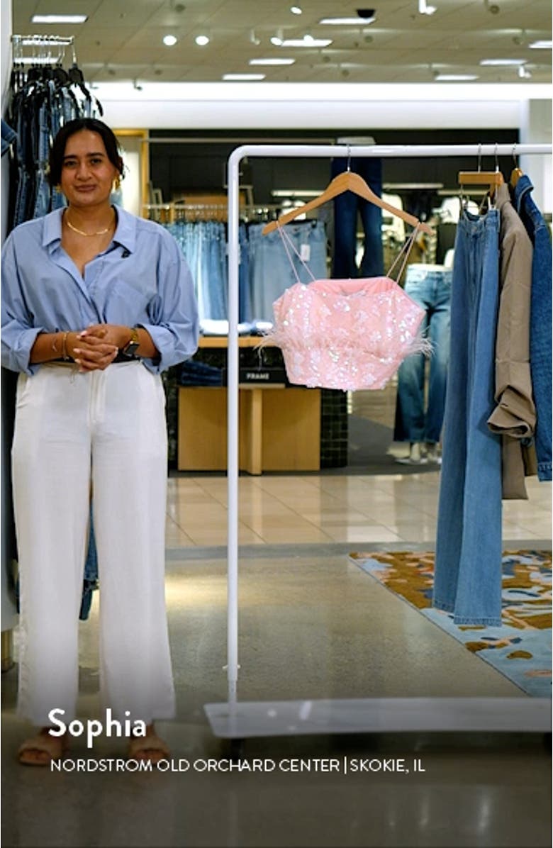 Sequin & Feather Crop Top, sales video thumbnail