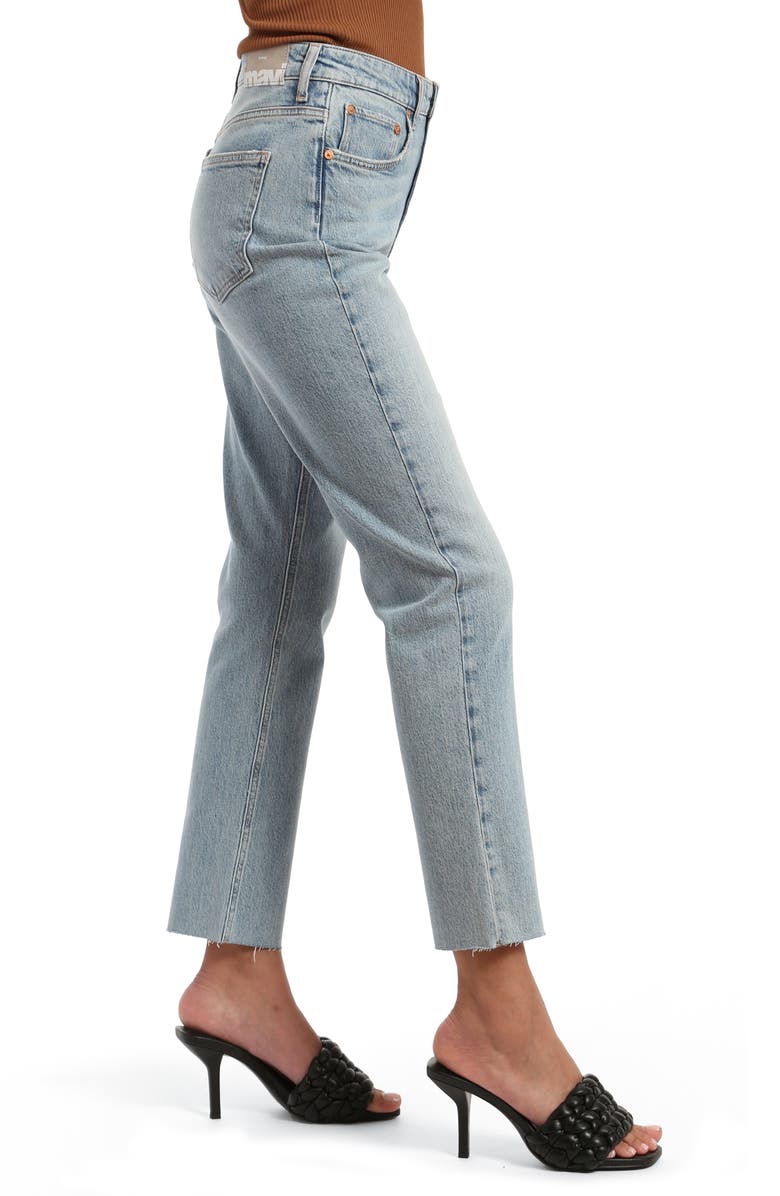 Mavi Jeans New York Raw Hem High Waist Straight Leg Jeans, Alternate, color,