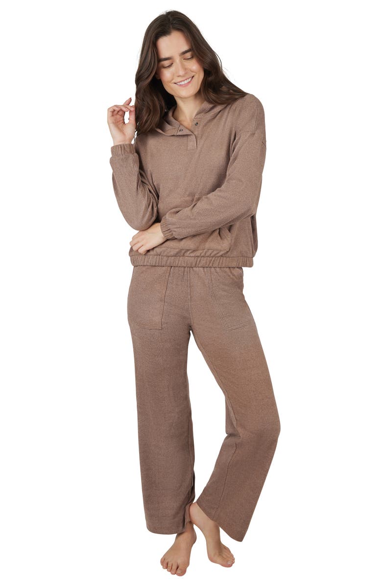 90 DEGREE BY REFLEX Alma Marled Piqué Hoodie, Alternate, color, 