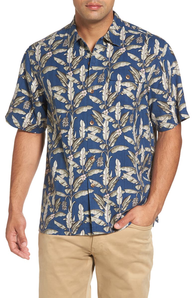 Tommy Bahama Sahara Fronds Standard Fit Silk Camp Shirt, Main, color,