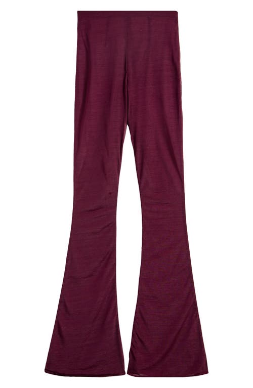 Shop Mistress Rocks Semisheer Flare Leg Pants In Dark Plum
