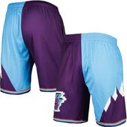 Mitchell & Ness Men's Mitchell & Ness Turquoise/Purple Utah Jazz Hardwood Classics 1996 Split Swingman Shorts