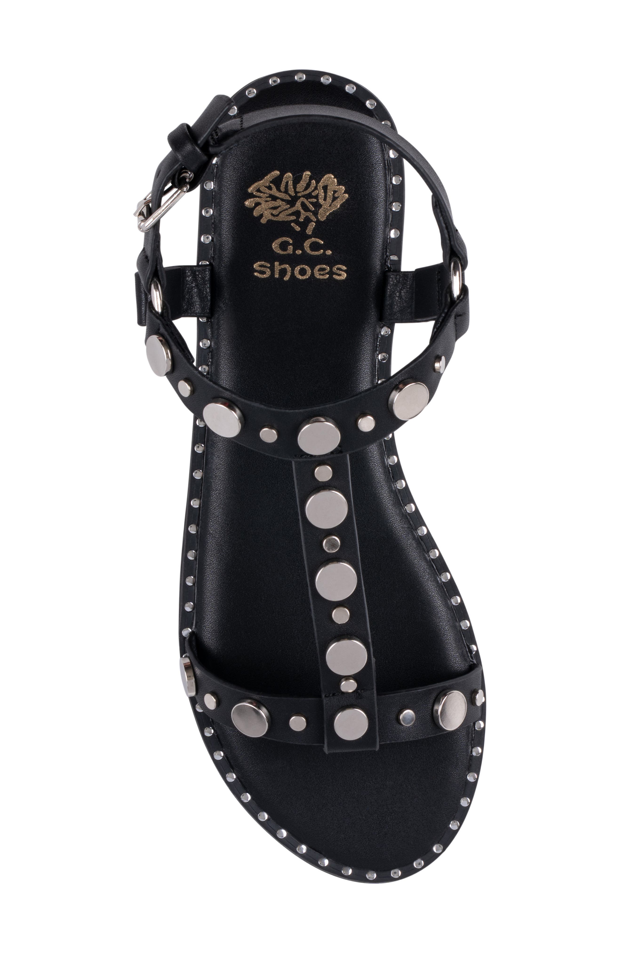 GOOD CHOICE NEW YORK Trinity Studded Sandal, Alternate, color, Black