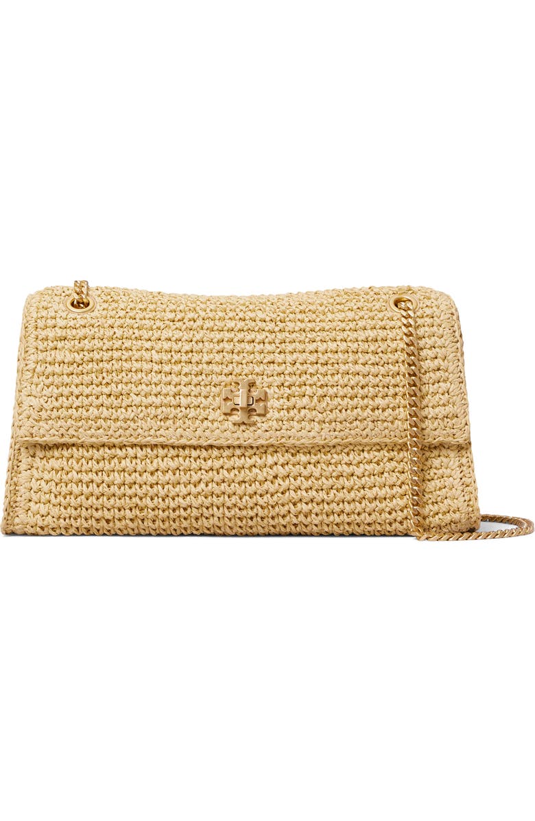 Tory Burch Kira Straw Shoulder Bag, Main, color, Natural
