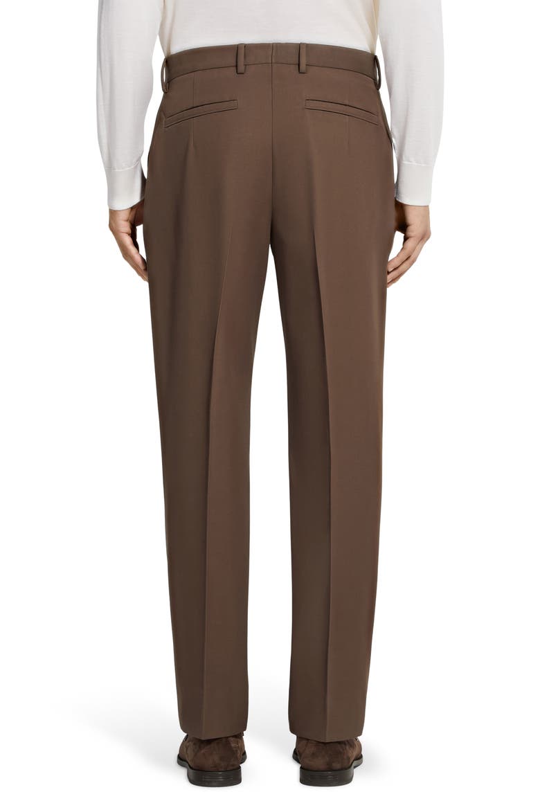 Cotton & Wool Trousers, Alternate, color, BROWN