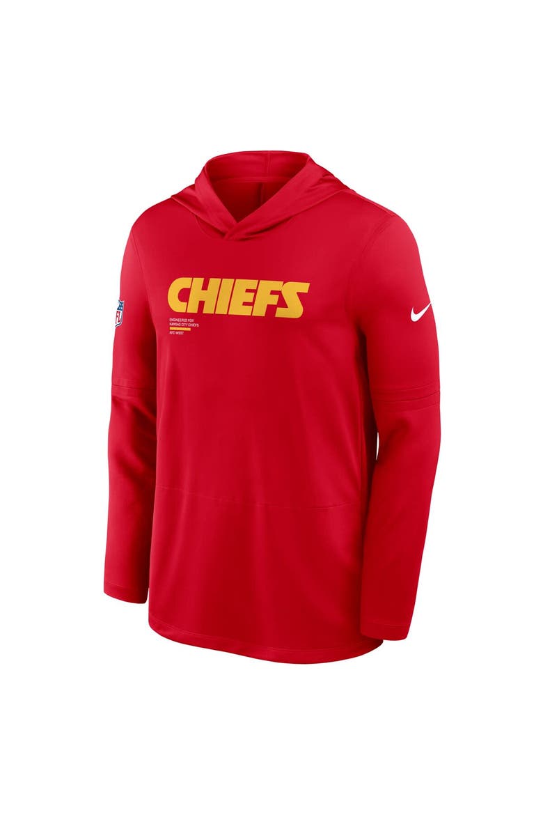 Men's Nike Red Kansas City Chiefs Sideline Pure Fury Performance Long Sleeve Hoodie T-Shirt, Alternate, color, Red