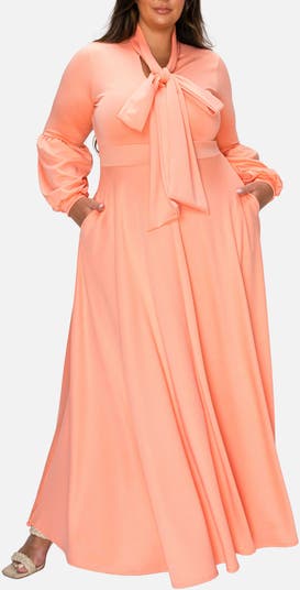 L I V D Bella Donna Long Sleeve Ribbon Tie Dress | Nordstrom