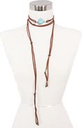 OLIVIA WELLES Stone Detail Layered Suede Wrap Necklace